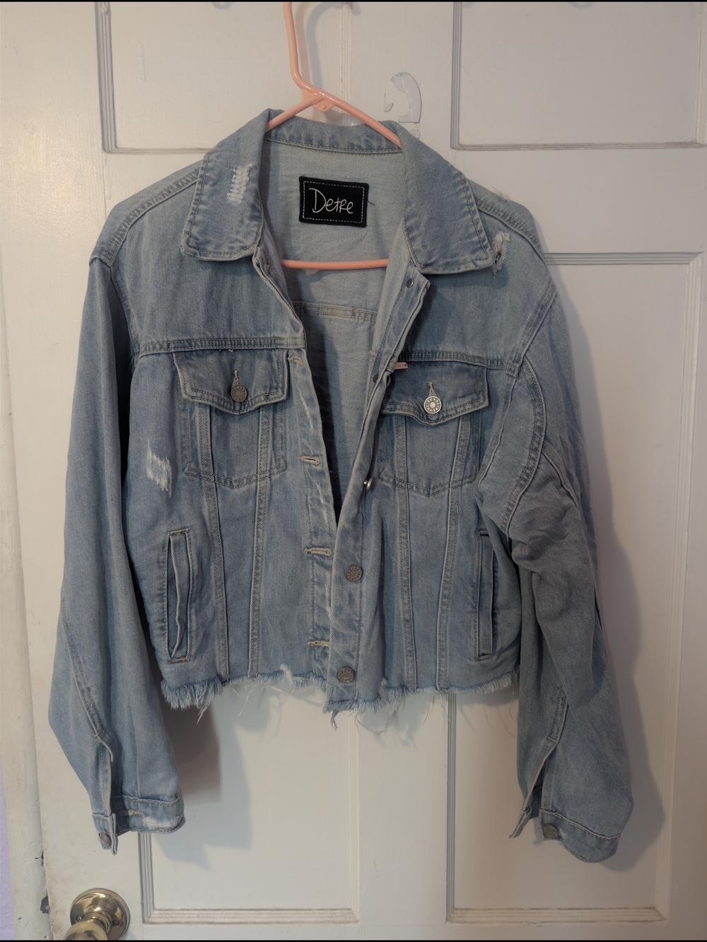Detre Light Blue Distressed Denim Jacket
